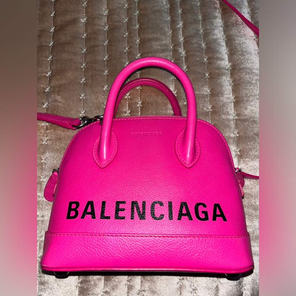 Balenciaga top handle ville leather bag